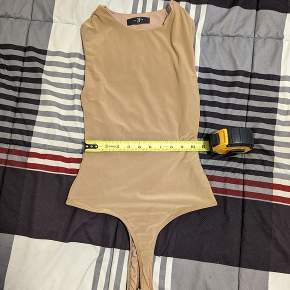 NWOT Beige Bodycon Bodysuit - Picture 4 of 5